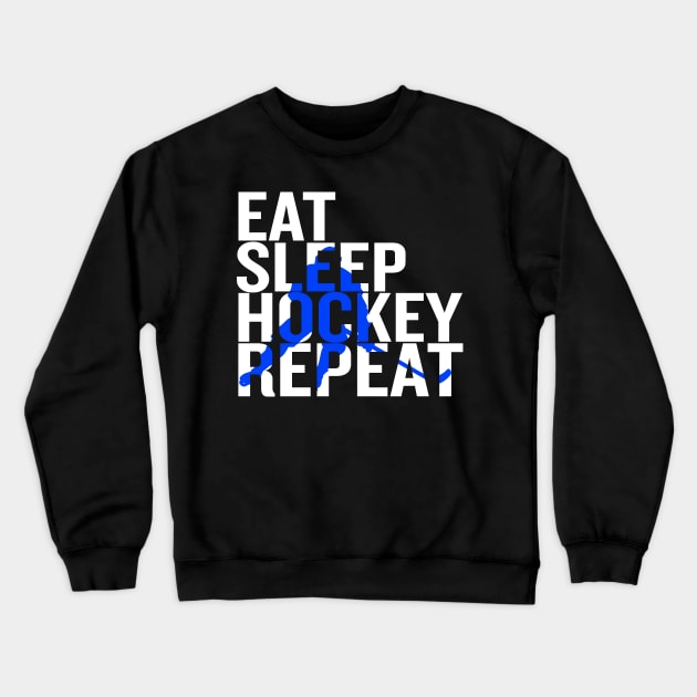 Eat Sleep Hockey Repeat Crewneck Sweatshirt by Thoratostore